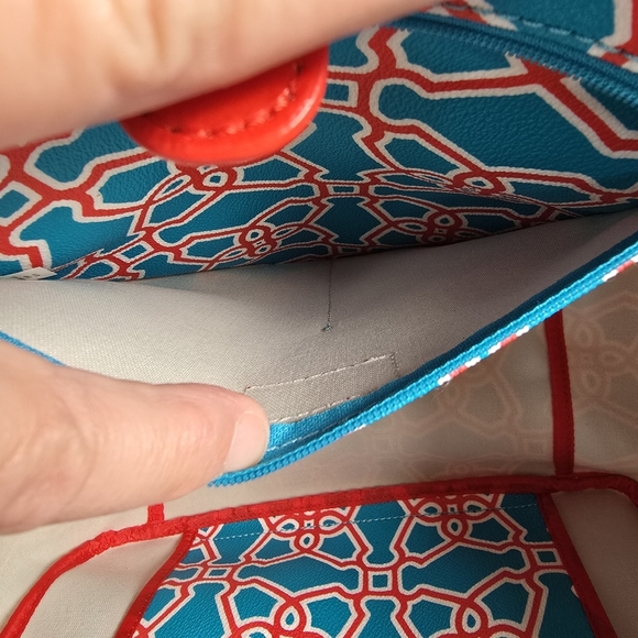 Kate Spade Moroccan Market Expandable Tote Bag In Turqouise/Flame Shoulder Bag - Picture 11 of 16